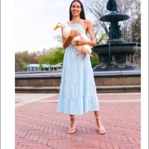 ZARA linen blend midi dress